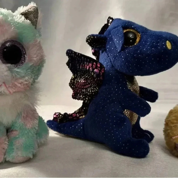 TY Beanie Boos Lot Of 3. Opal Sapphire Tabitha - Picture 2 of 6